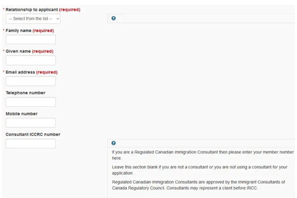 Relationship to applicant